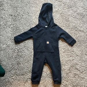Carhartt Navy Hooded Baby Jumpsuit